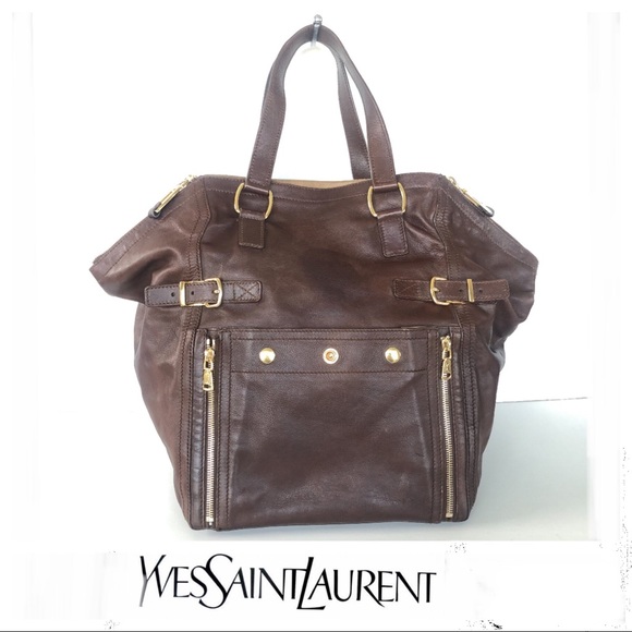 Yves Saint Laurent Handbags - YSL Brown Calf Skin Medium Downtown Satchel Tote